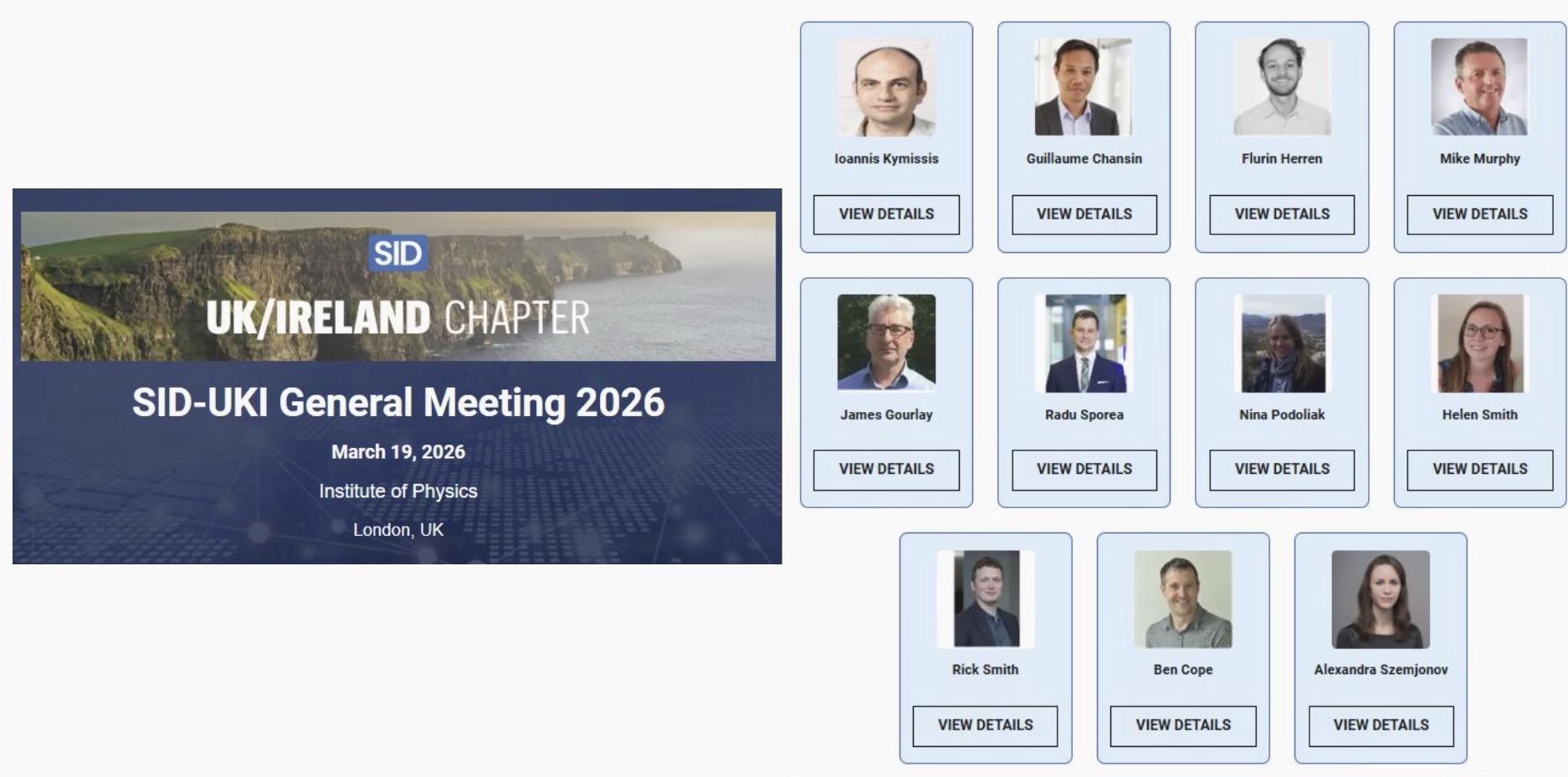 Photos and names of the speakers from the event